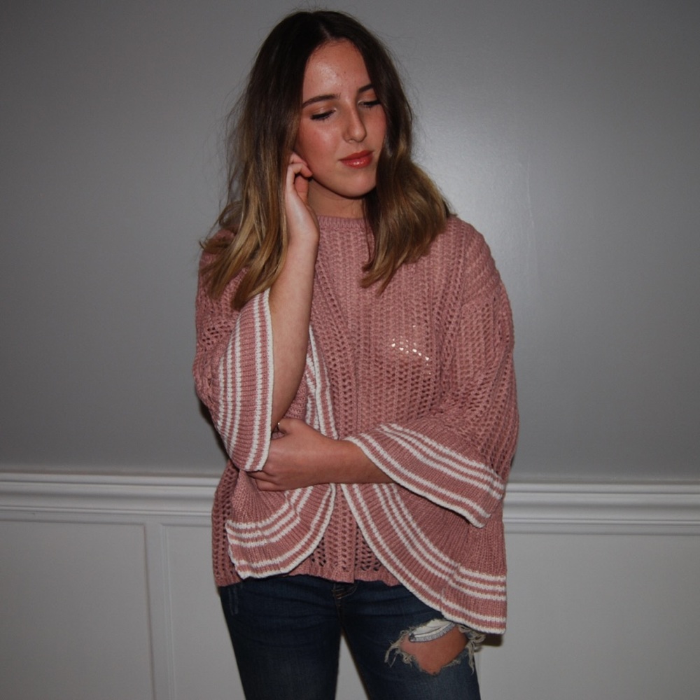 Petal Bell Sleeve Sweater